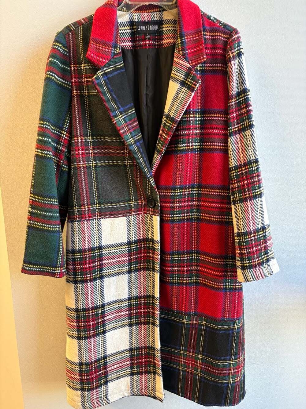 Current Mood Taste Of Fury Mixed Plaid Coat Red Multi